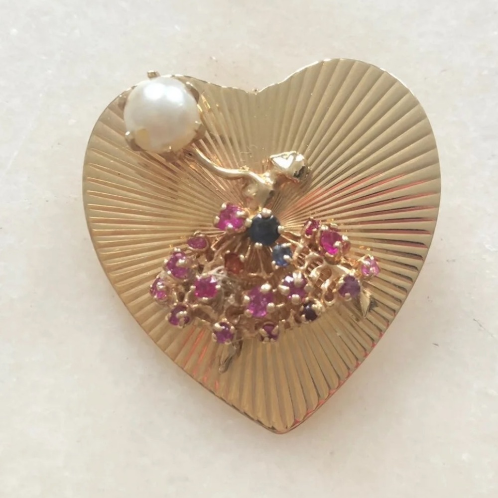 Stunning 14K Solid Gold Pendant/Brooch